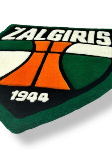 "Precision, passion, and pride — every stitch handcrafted for Žalgiris fans.A rug that celebrates Lithuania’s basketball legacy in every tuft."