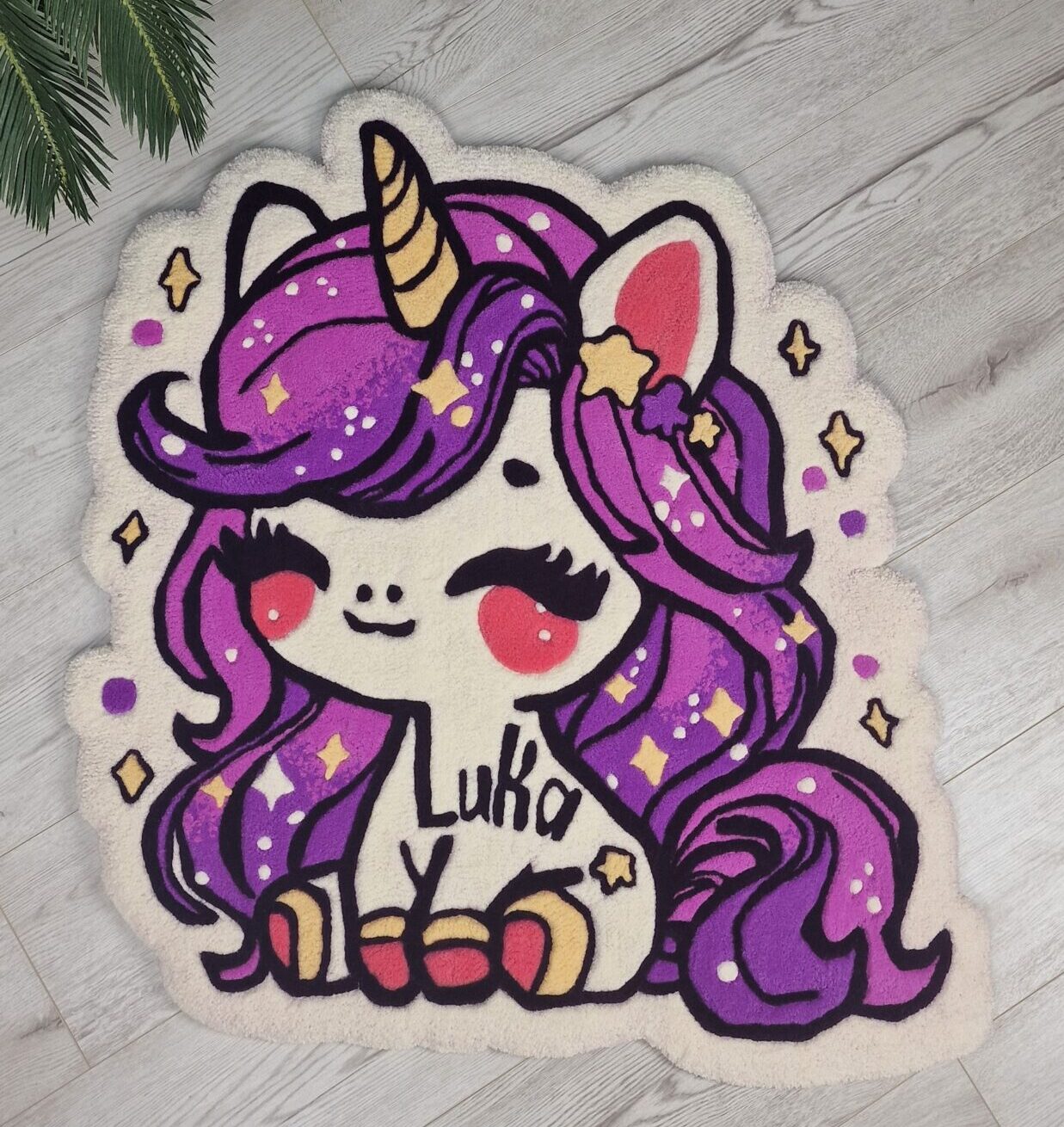 Handmade tufted rug unicorn design – nursery decor inspiration
