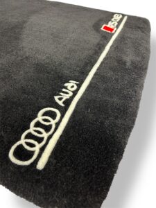Handmade Audi logo rug, crafted with precision and passion