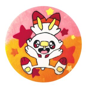 Handmade tufted Pokemon rug Scorebunny