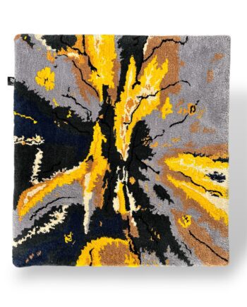 Handmade tufted rug abstract art front view