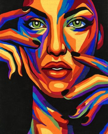 Handmade tufted women rug front view